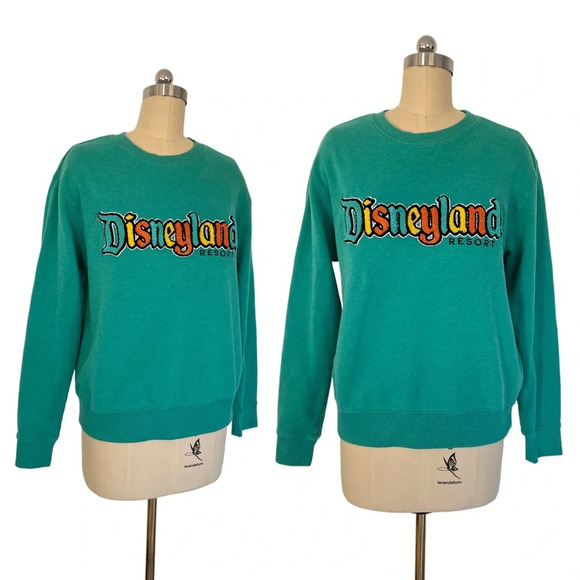 Disney Sweaters - Disneyland Resort Disney teal green sweatshirt sweater long sleeve lounge top M